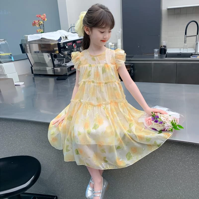 新品巴拉巴拉女童夏装连衣裙2025新款儿童洋气甜美女孩夏季裙子碎