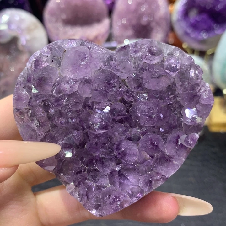 紫晶珠宝半成品未镶嵌福利爱心