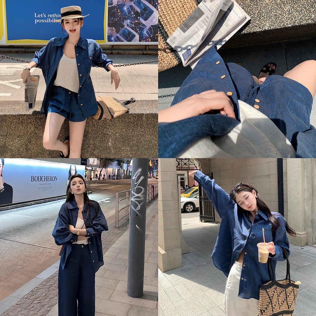 “Airy Bule海滨岛屿”被治愈只需要这壹秒！100亚麻高级蓝色套装