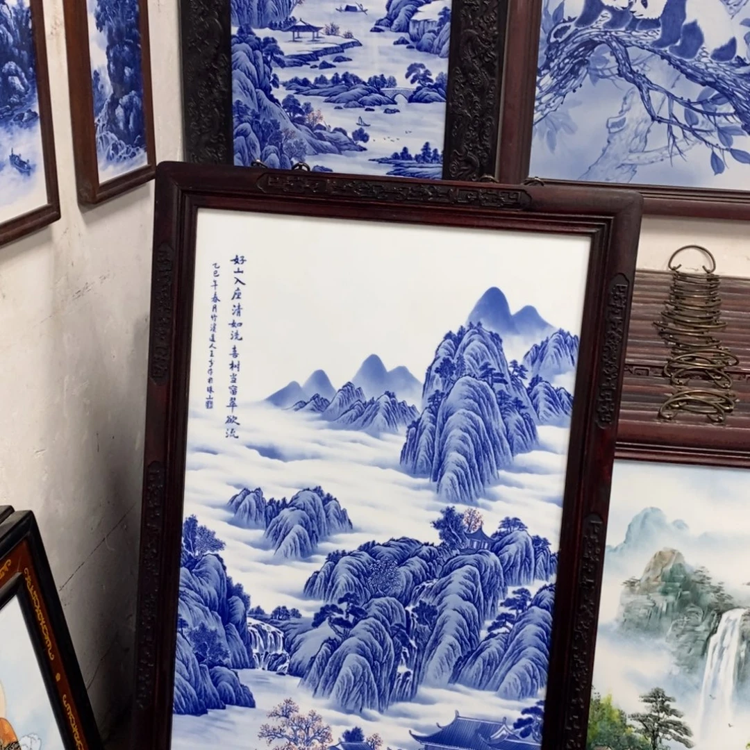 劉***駿瓷1.2*66/90*52*2景德镇瓷板画柴窑烧制