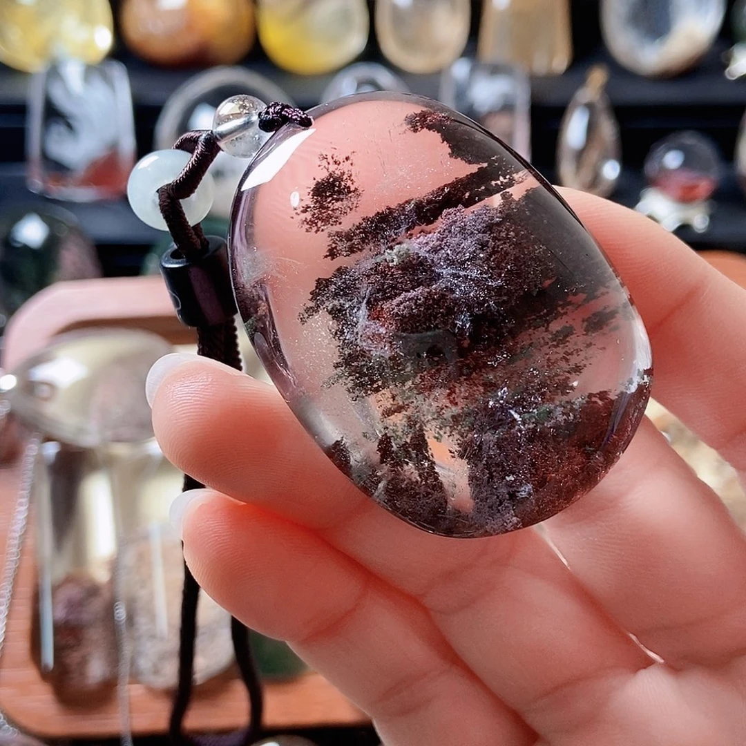 颈饰未镶嵌水晶紫红幽灵手把