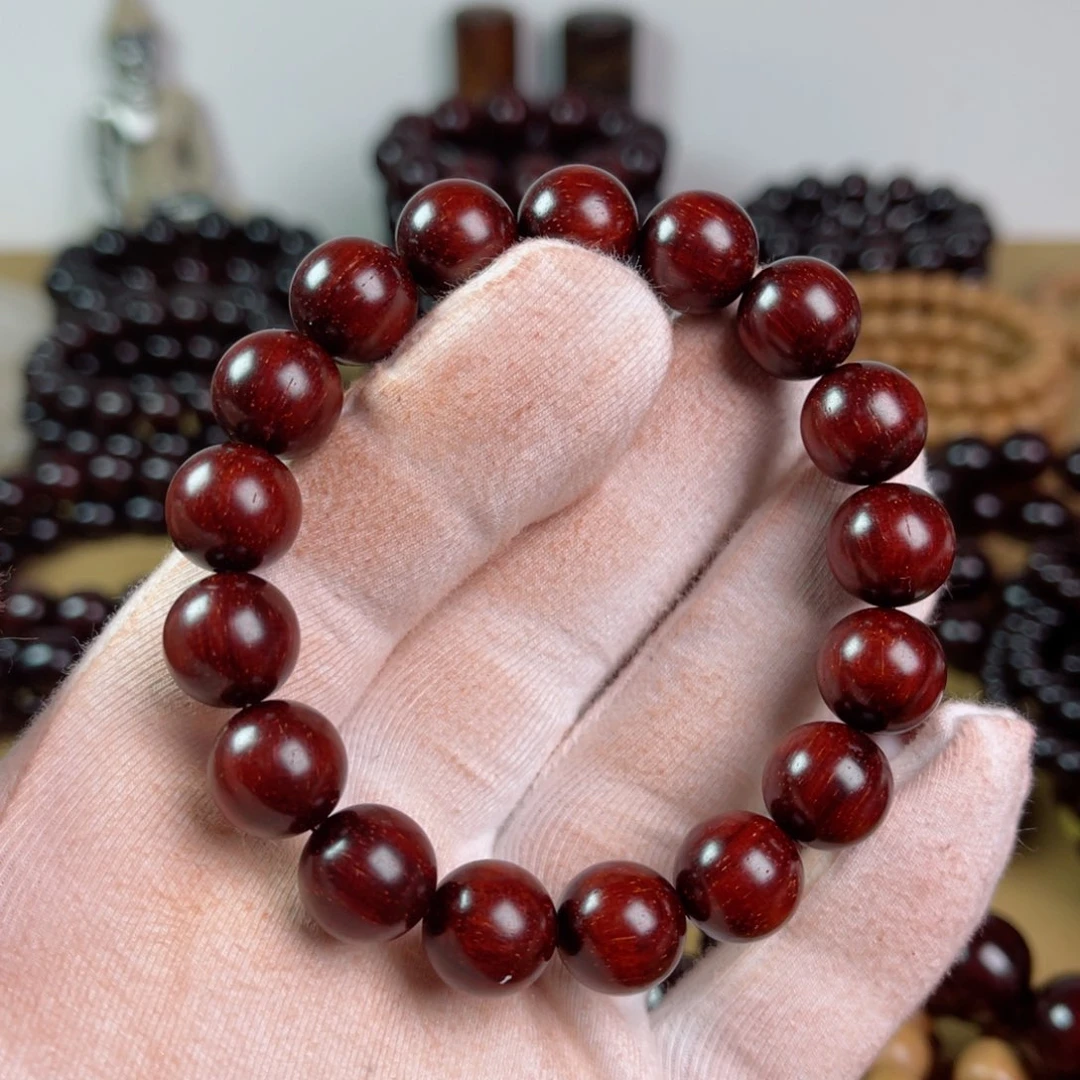 小叶紫檀手串/手链1.2高油润龙鳞金星