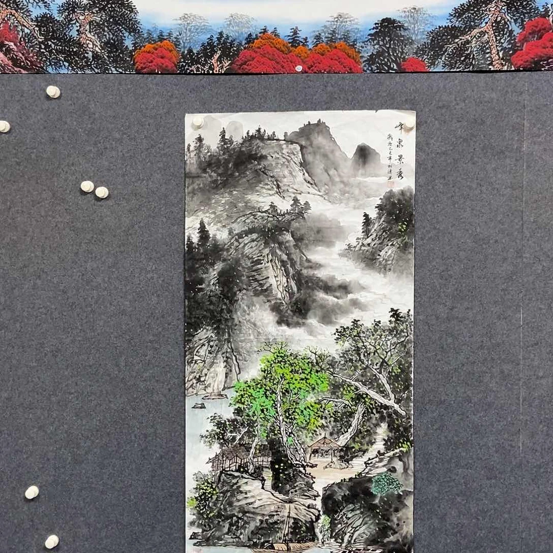 国画四尺山水一副
