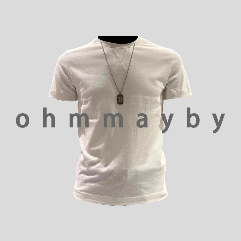 ohmmayby美式男生短袖t恤夏季新款上衣服高端透气百搭体恤衫潮