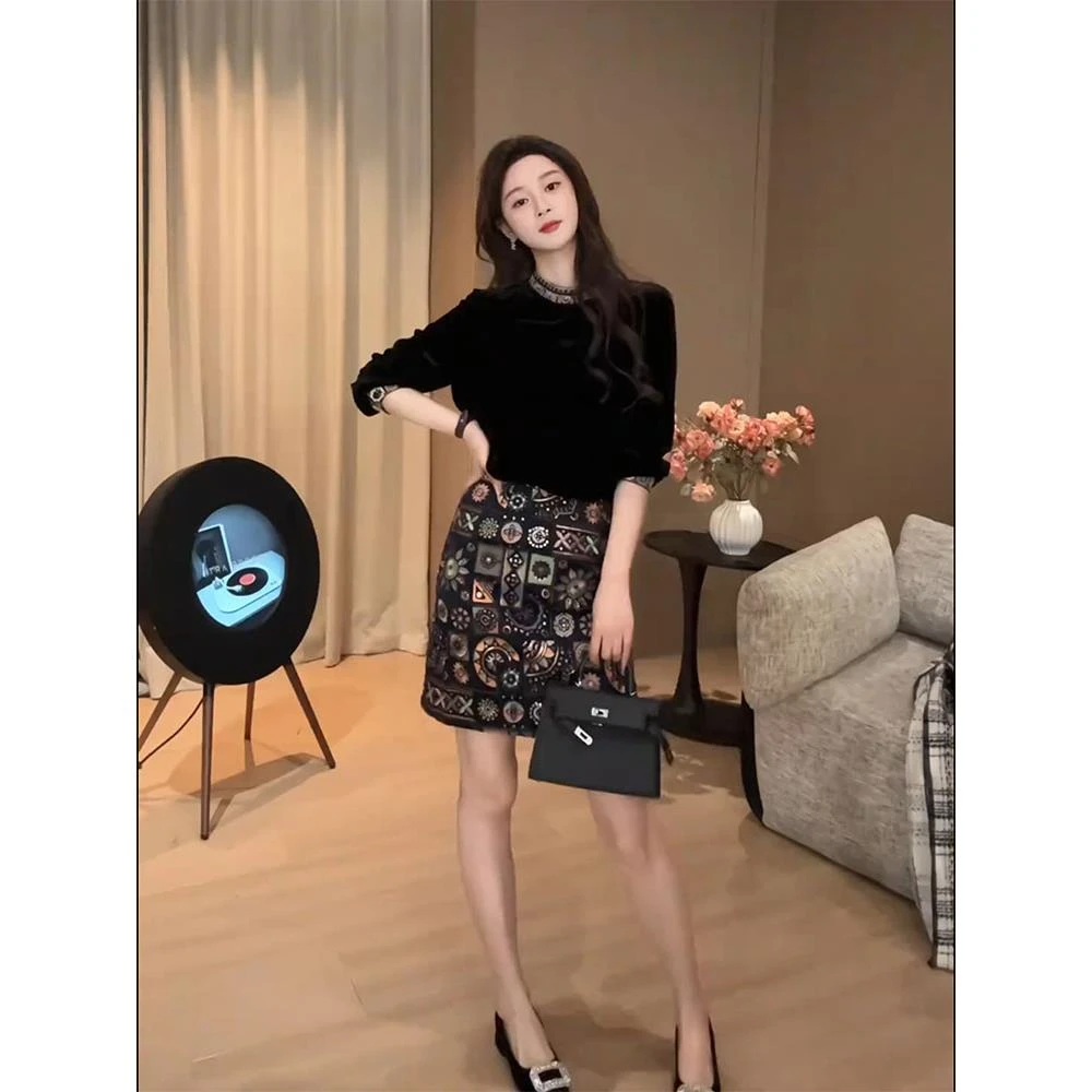 2026秋季新款今年流行新中式国风套装时尚气质独特上衣半裙两件套