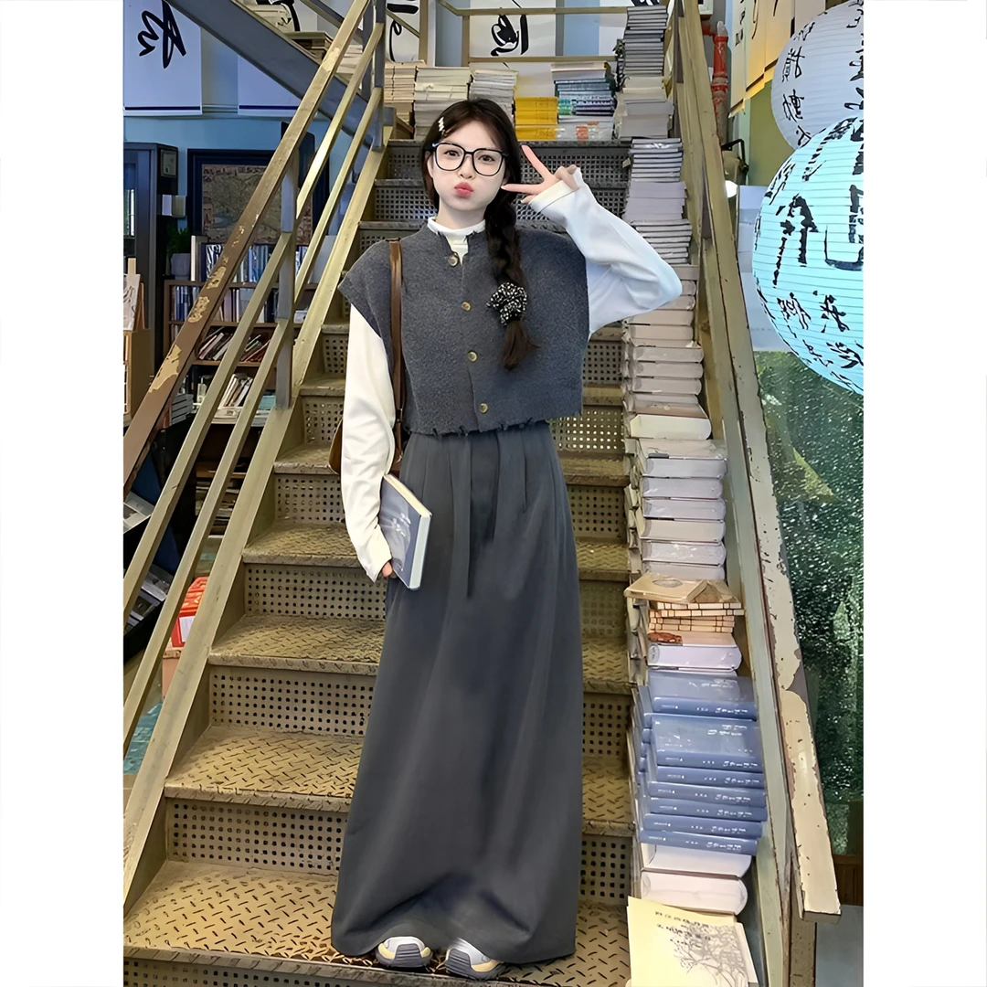 高级感轻熟女韩剧风三件套学院气质百搭2024春夏新款聚酯纤维