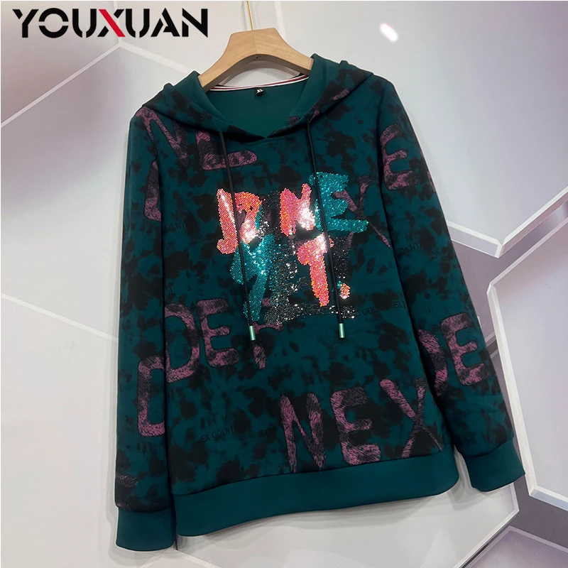 【高定新品】2024秋季新款百搭休闲时尚气质宽松长袖连帽卫衣73068