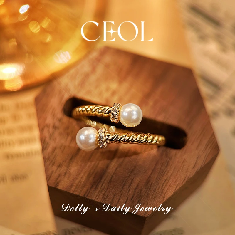 铜合金戒指 CEOL 法·【交错的邂逅】春夏 法式优雅戒指 X048001