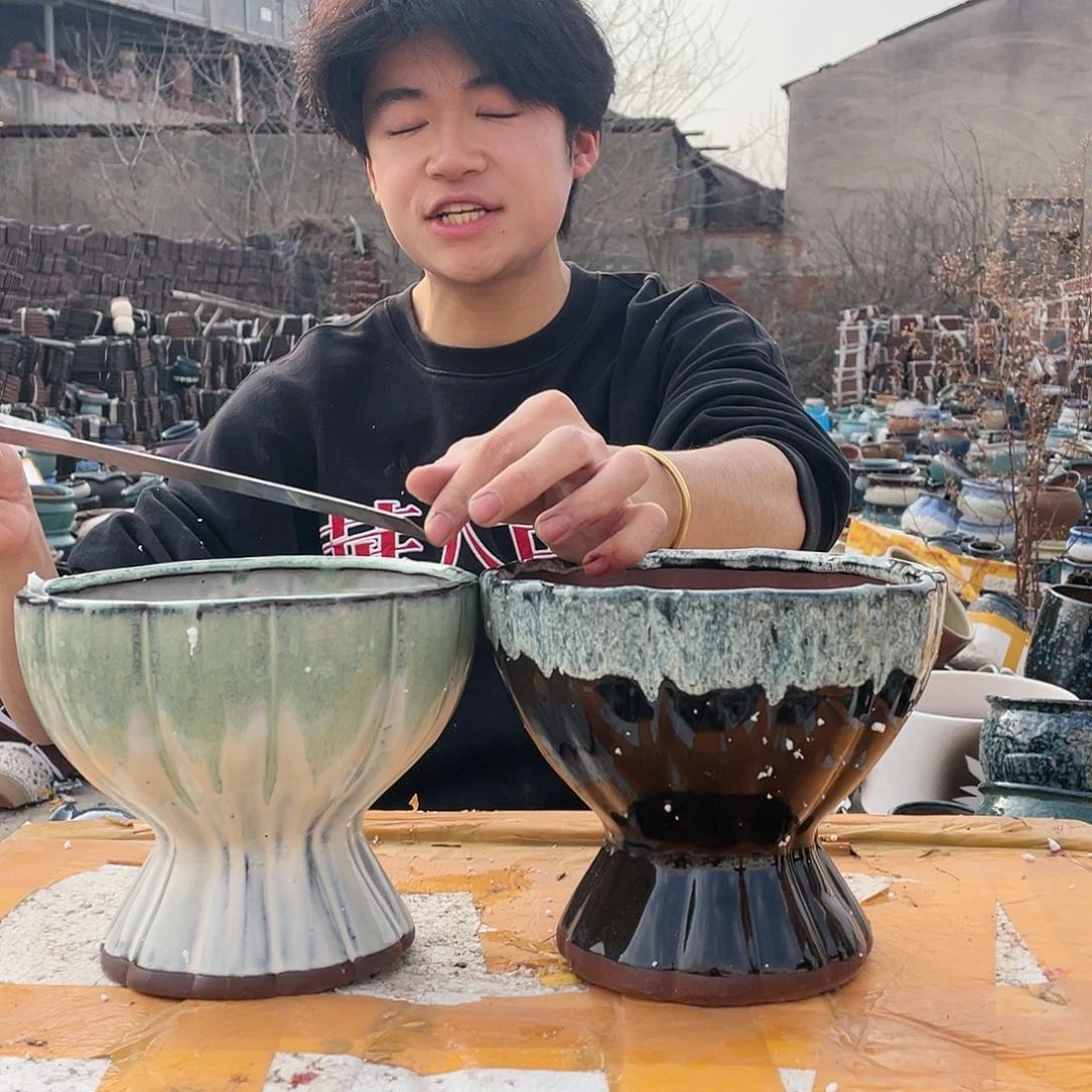 无铅玻璃宜兴紫砂花盆