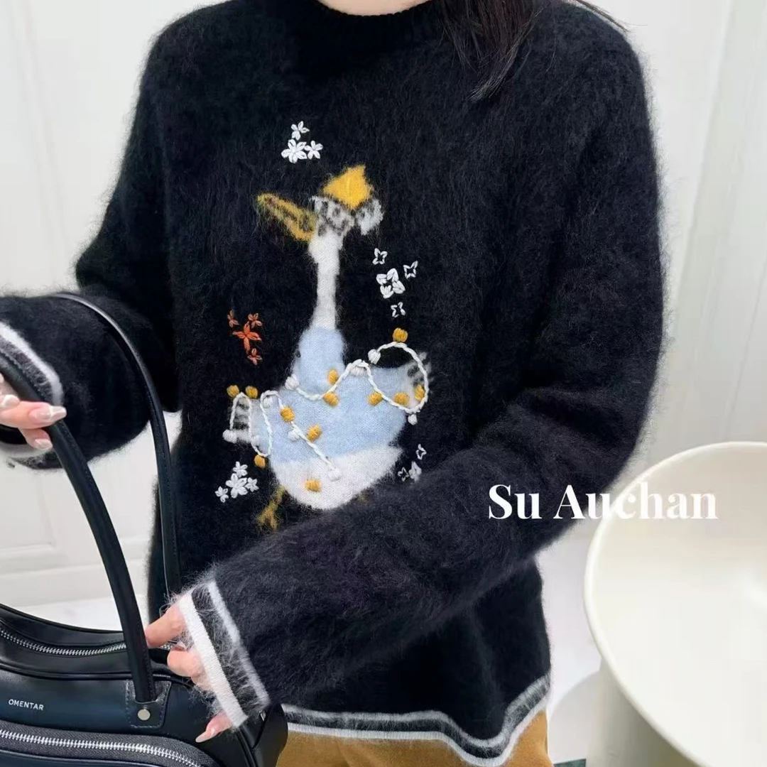 珊珊家慵懒风时尚洋气多色针织上衣女春秋冬法式气质中长款套头