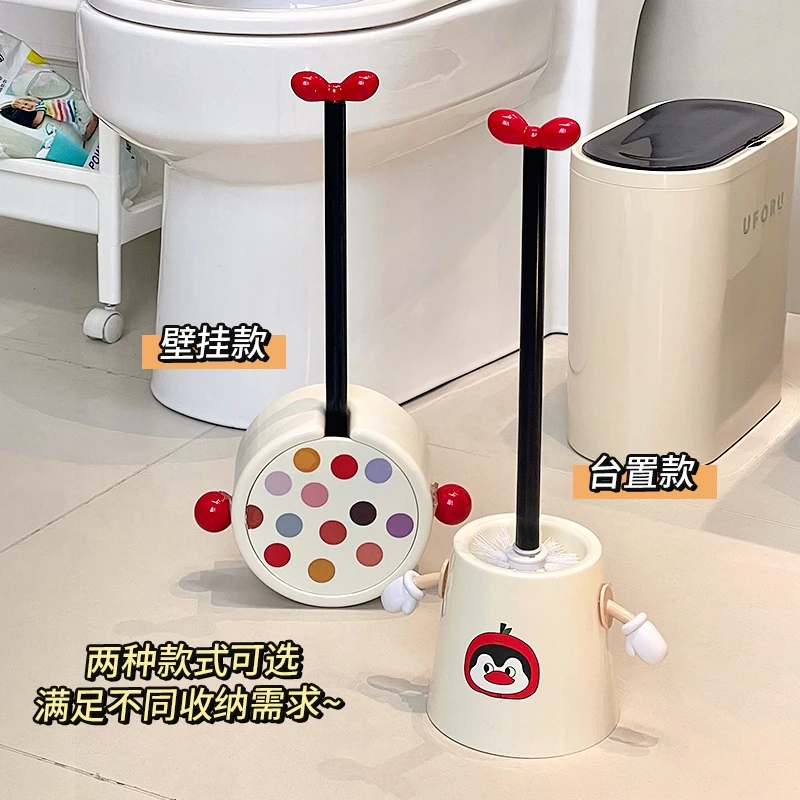 蝴蝶结长柄马桶刷家用无死角卫生间高颜值多巴胺壁挂清洁刷厕所刷