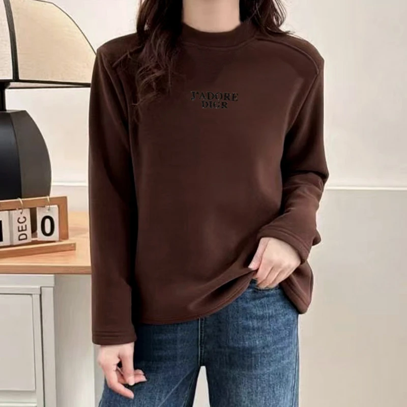 女士羊绒打底衫加绒加厚柔软舒适2480