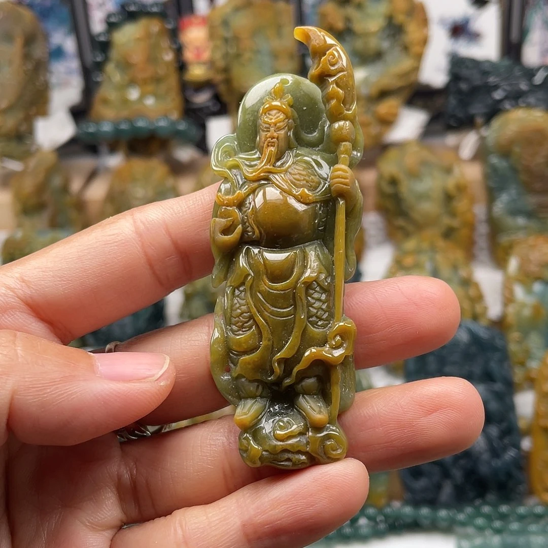 翡翠未镶嵌颈饰天然翡翠a货关公