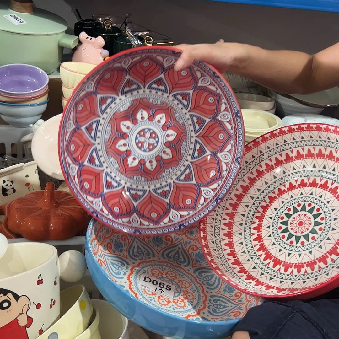 瓷片波西米亚大碗随机一个微瑕