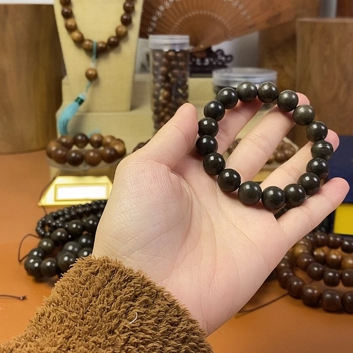 檀香木老山檀香阴沉1.2手串