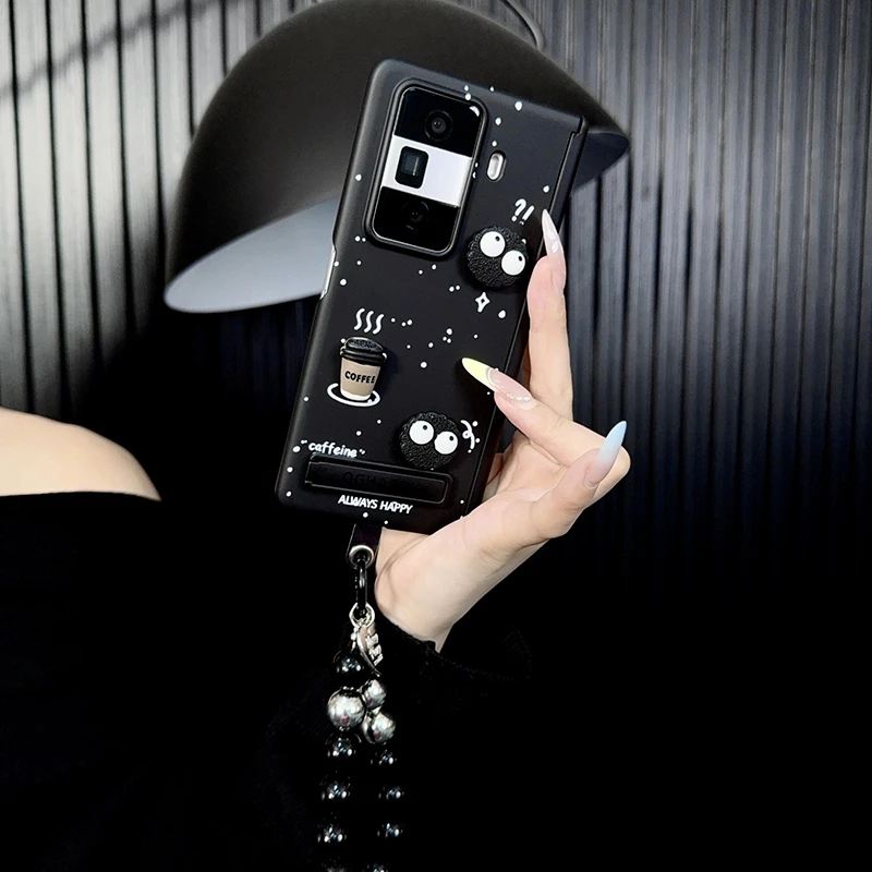 适用荣耀magicvs3手机壳中轴新款vs3套magic可爱煤球咖啡支架女款