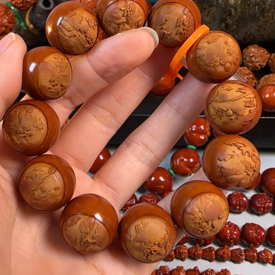 手串/手链橄榄核正圆风景手串19尺寸