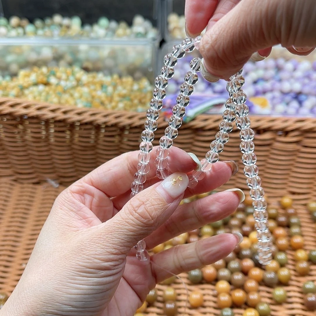 白玉菩提吊坠A/6mm/40颗