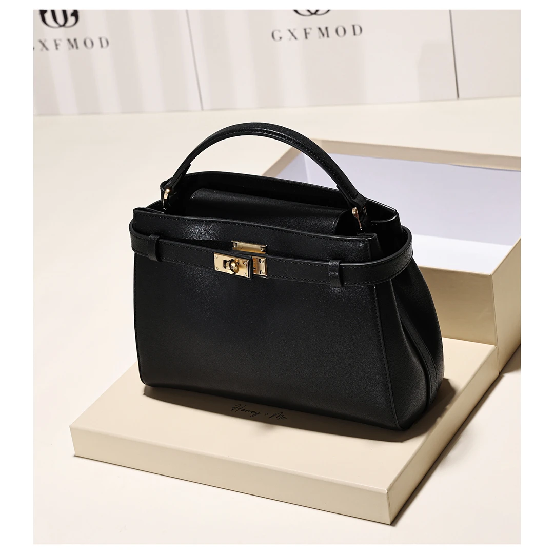 GXFMOD小众设计时尚真皮手提包女2025秋冬新款轻奢通勤手提斜挎包