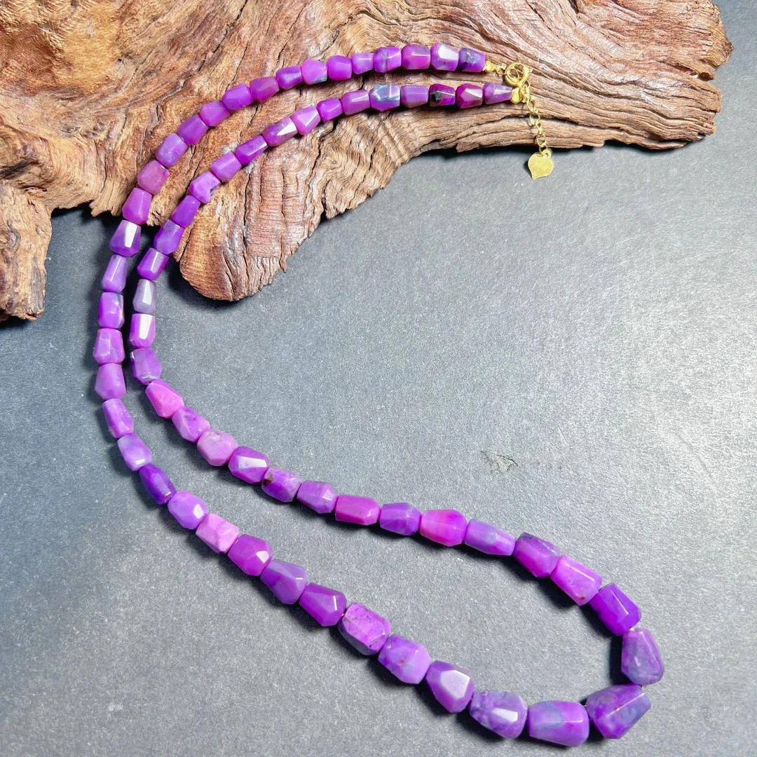 【圣芭黎】天然舒俱来项链切面凝胶帝王紫18K10/5-D1563多样性发一