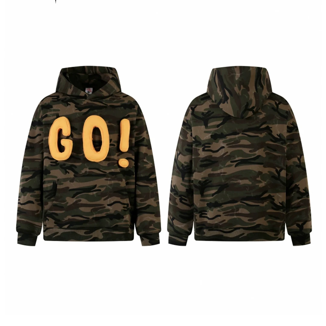 美式复古立体字母连帽卫衣男年秋冬新款休闲百搭外套