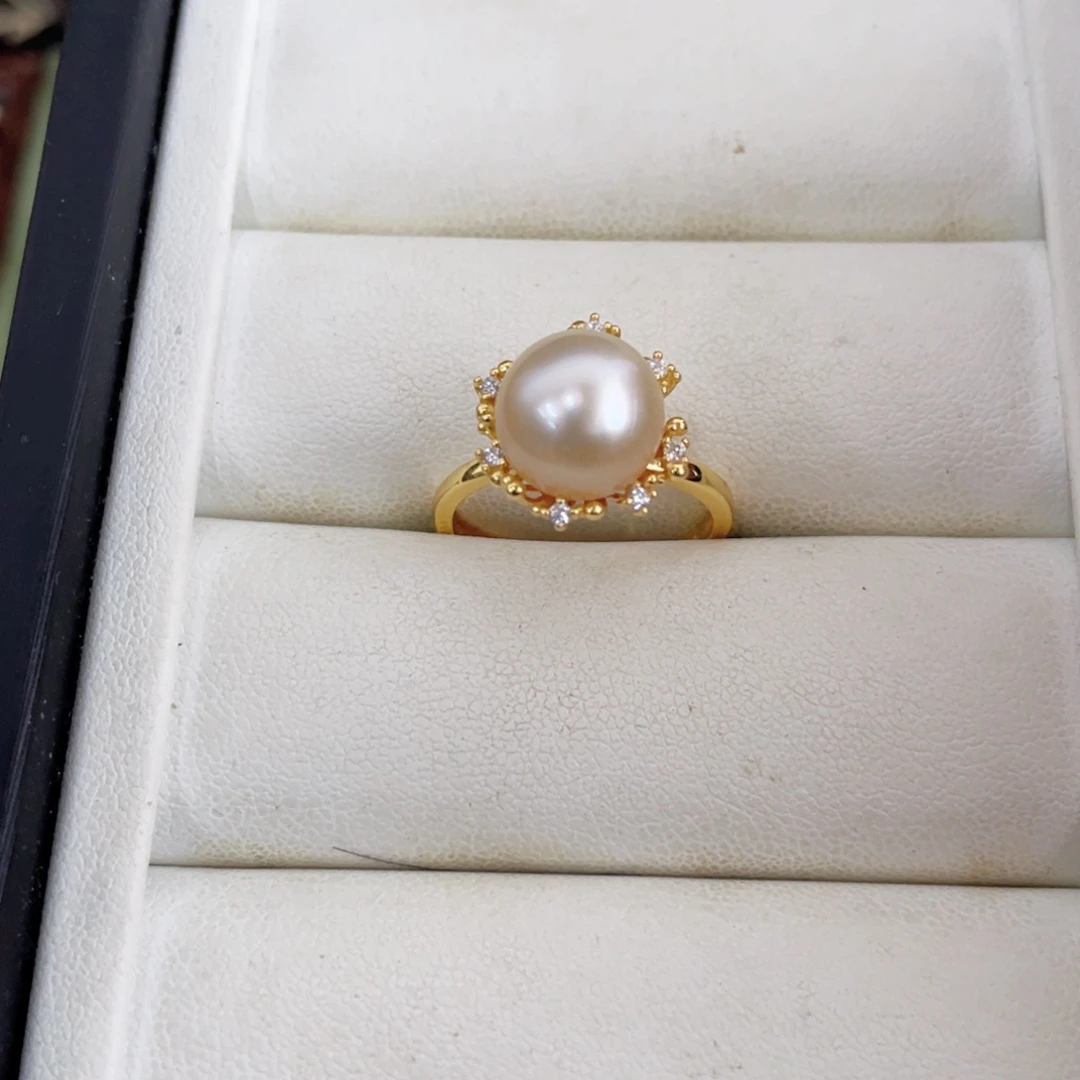 银S925镶嵌戒指海水珍珠