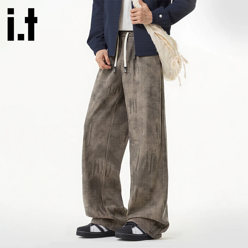 it:CHOCOOLATE美式复古高街阔腿休闲拖地裤男士2025秋冬新款长裤