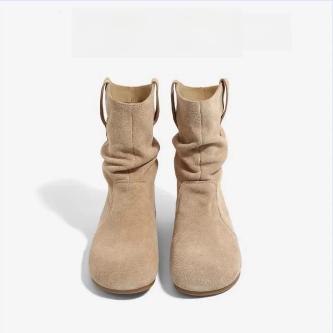 三福堆堆靴秋季新款平底女靴美拉德马丁靴女牛仔靴中筒靴百搭短靴