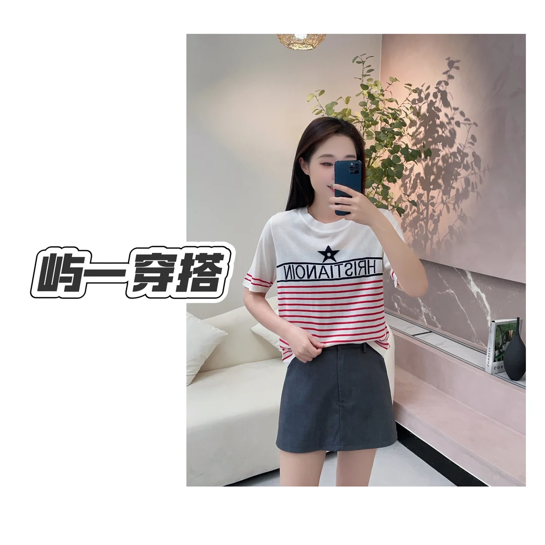 【206】糯叽叽的针织短袖~南油大牌同款
