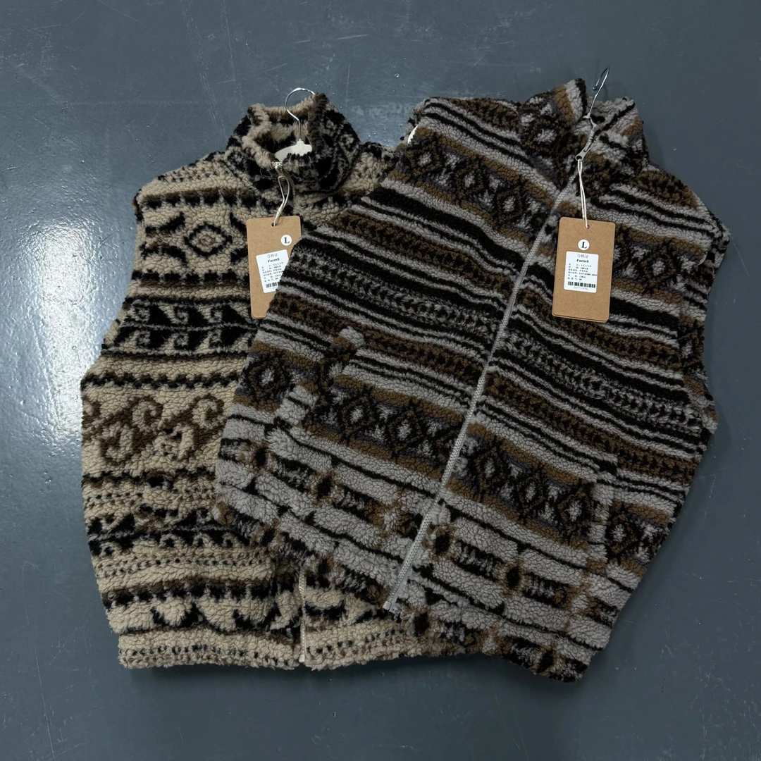 复古费尔岛摇粒绒休闲保暖马甲冬 830