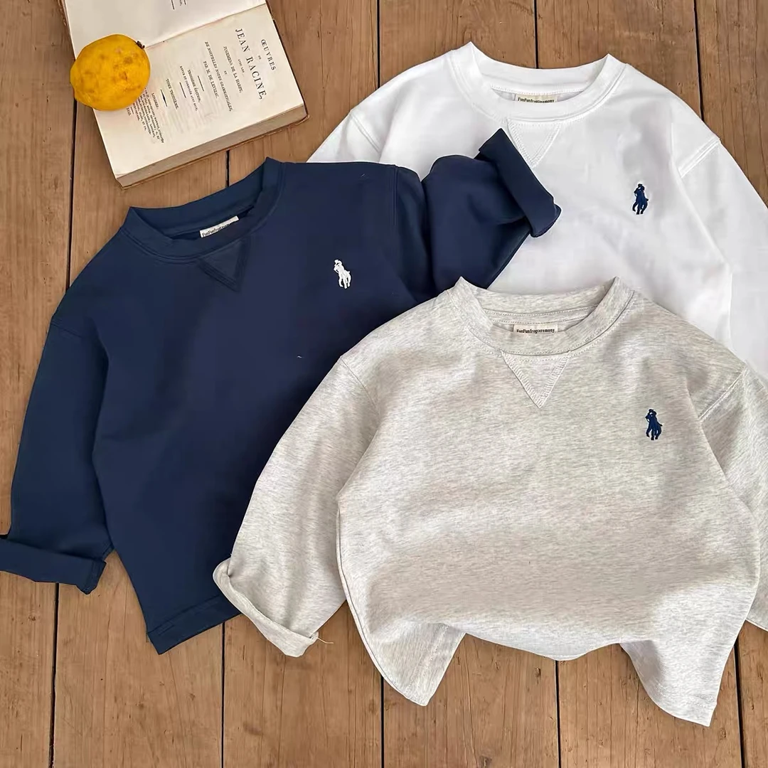 2025春季新款中大童圆领休闲时尚打底衫