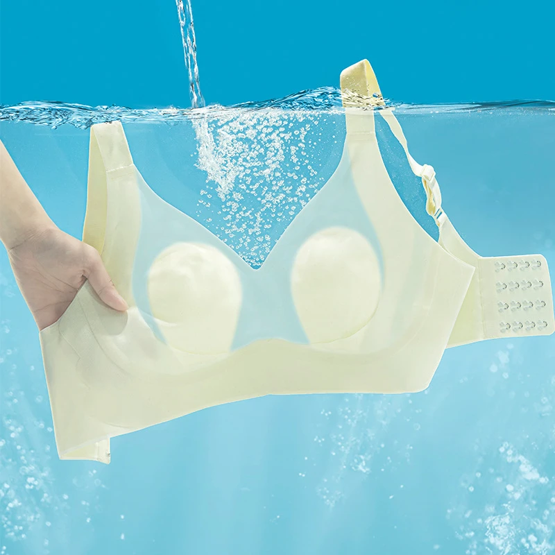 超薄兔耳杯内衣女软支撑大胸显小无痕收副乳聚拢防下垂夏季文胸罩