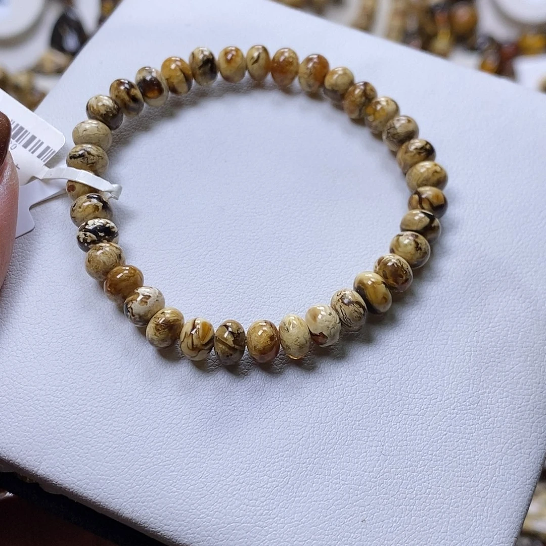 琥珀未镶嵌裸石干白花6+福利