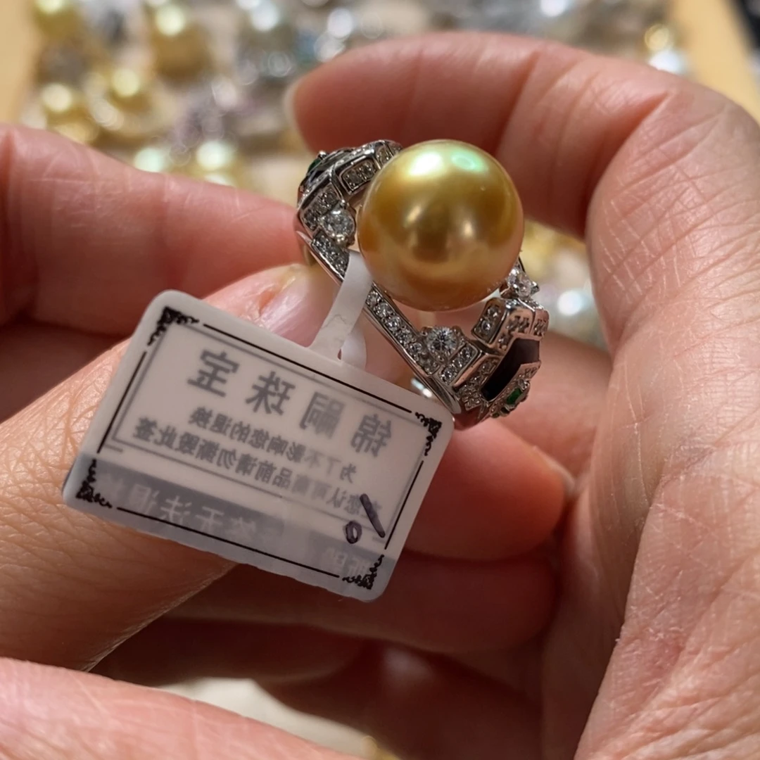 海水珍珠戒圈银S925镶嵌