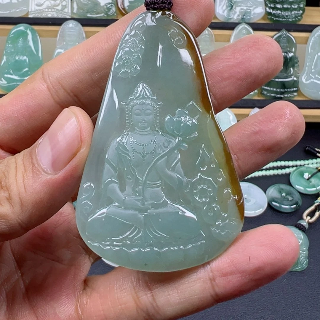 剑***飞翡翠未镶嵌颈饰观音