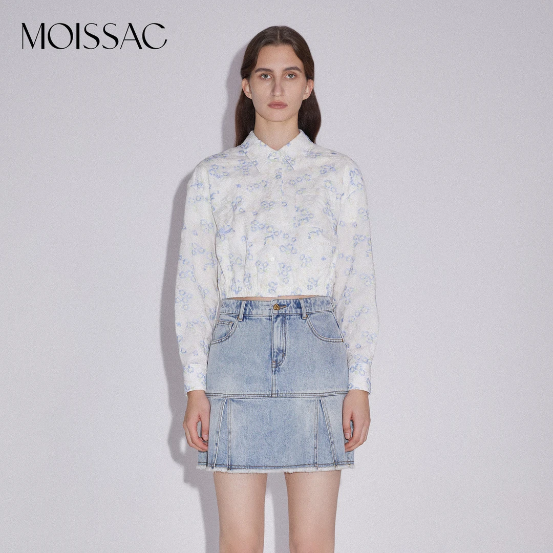 【KK专属】MOISSAC/摩萨克 春法式通勤休闲收腰衬衫MWDC80107
