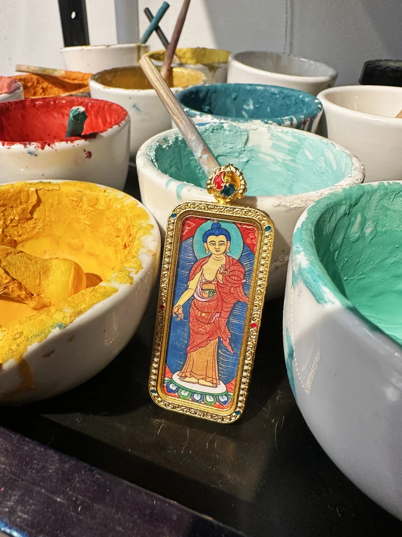 （阿东专属）西藏拉萨纯手绘唐卡2×5站姿八大项链吊坠