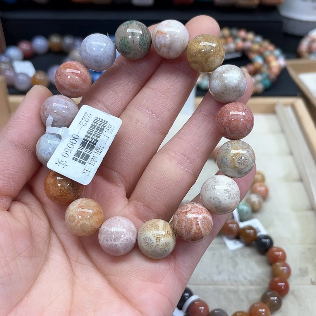 硅化珊瑚（珊瑚玉）手串未镶嵌大**白632