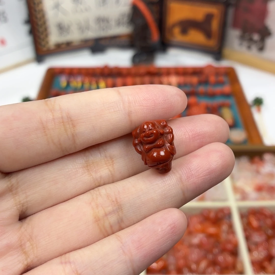 南红玛瑙未镶嵌配饰南红弥勒三通