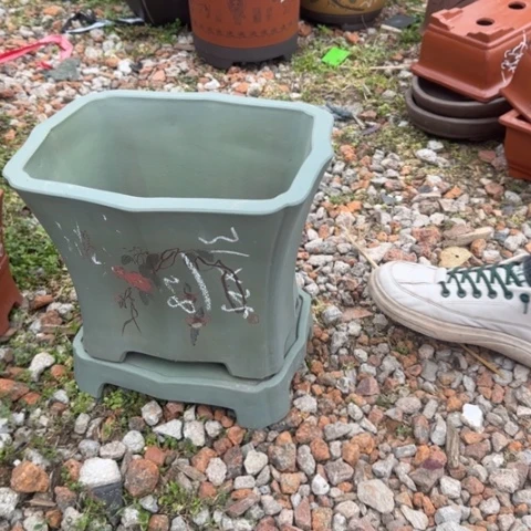 紫砂花盆紫砂花盆盆景盆栽瑕疵