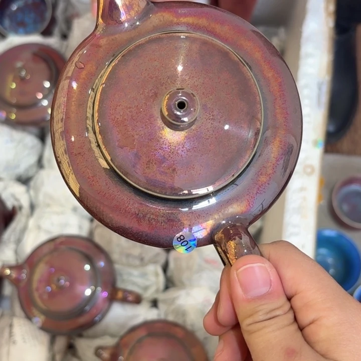 a***柒钧瓷茶壶彩金传统工艺茶器作品