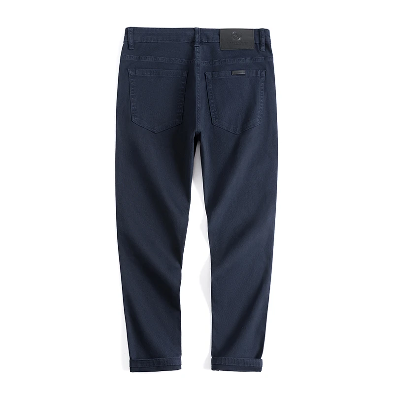 夏季九分牛仔裤男士薄款修身小脚藏青色9分裤弹性休闲2个裤长可选