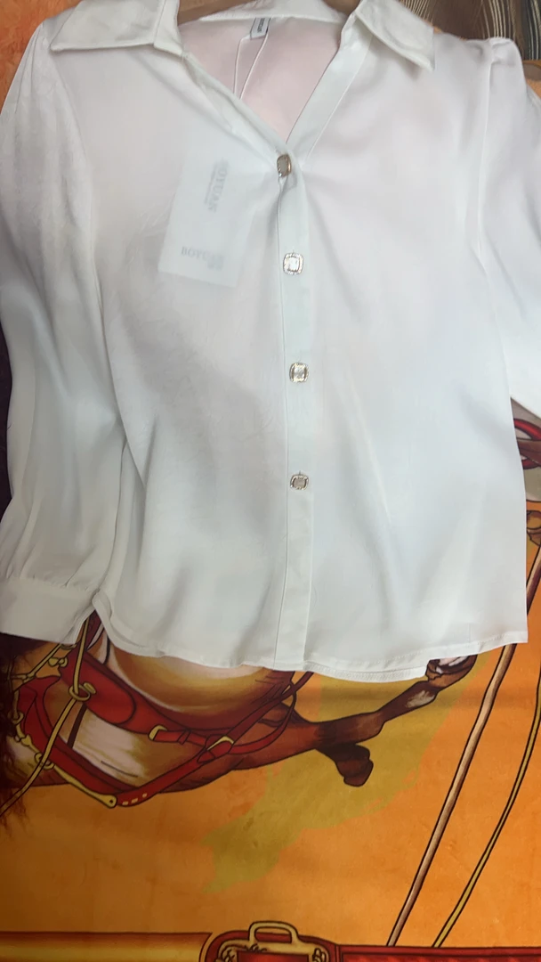 白色衬衣女长袖垂坠感衬衣