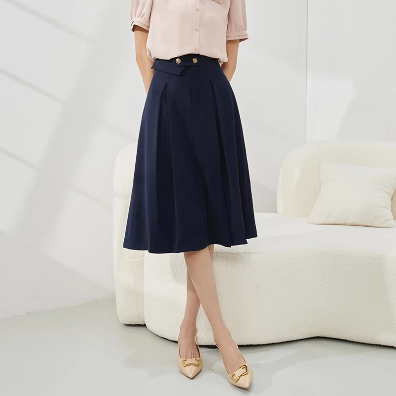 【曼贝】时尚洋气半身裙夏季新款气质高腰a字西装裙8263008【甜甜】