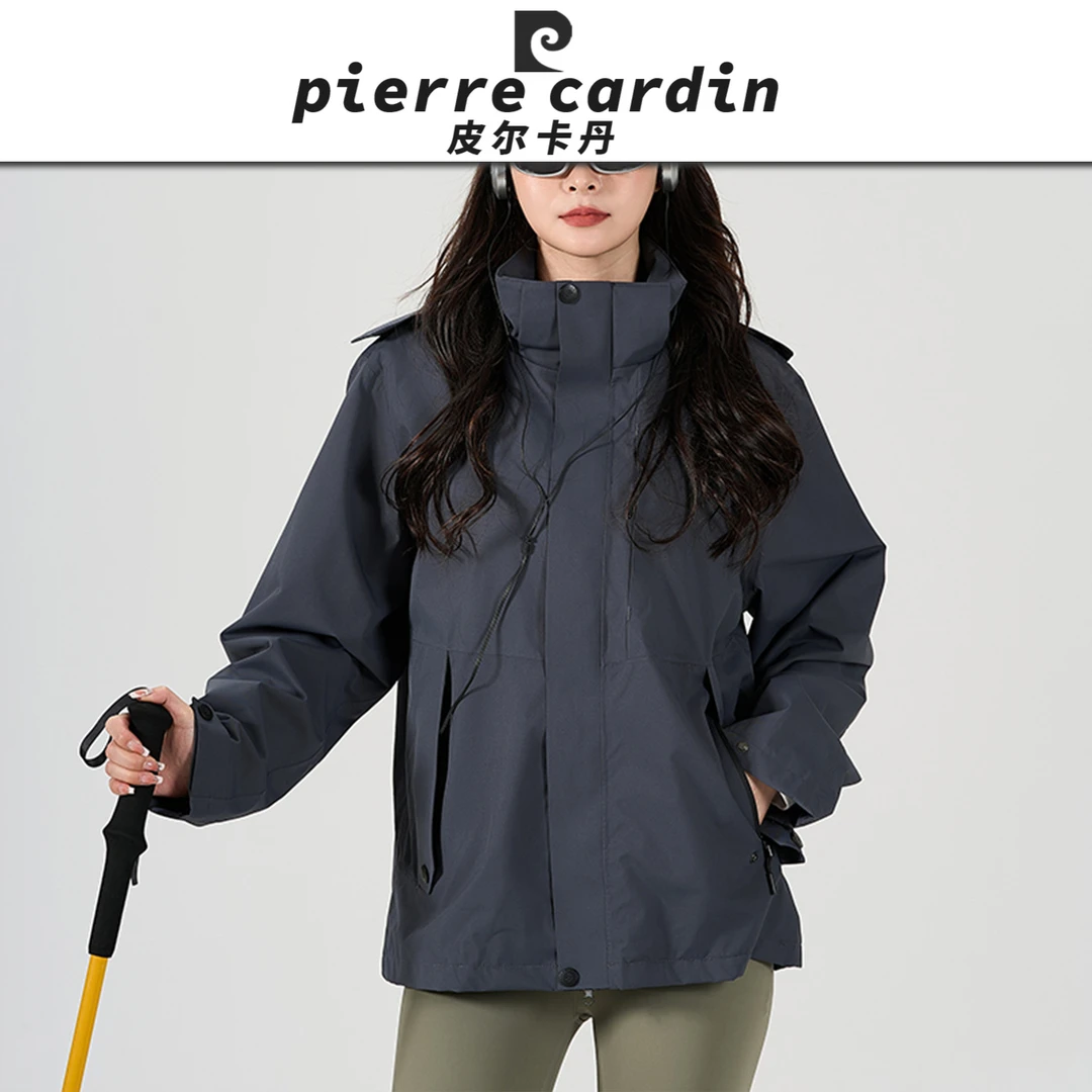 皮尔卡丹【官方】冲锋衣男女同款新款休闲运动户外防风防水外套