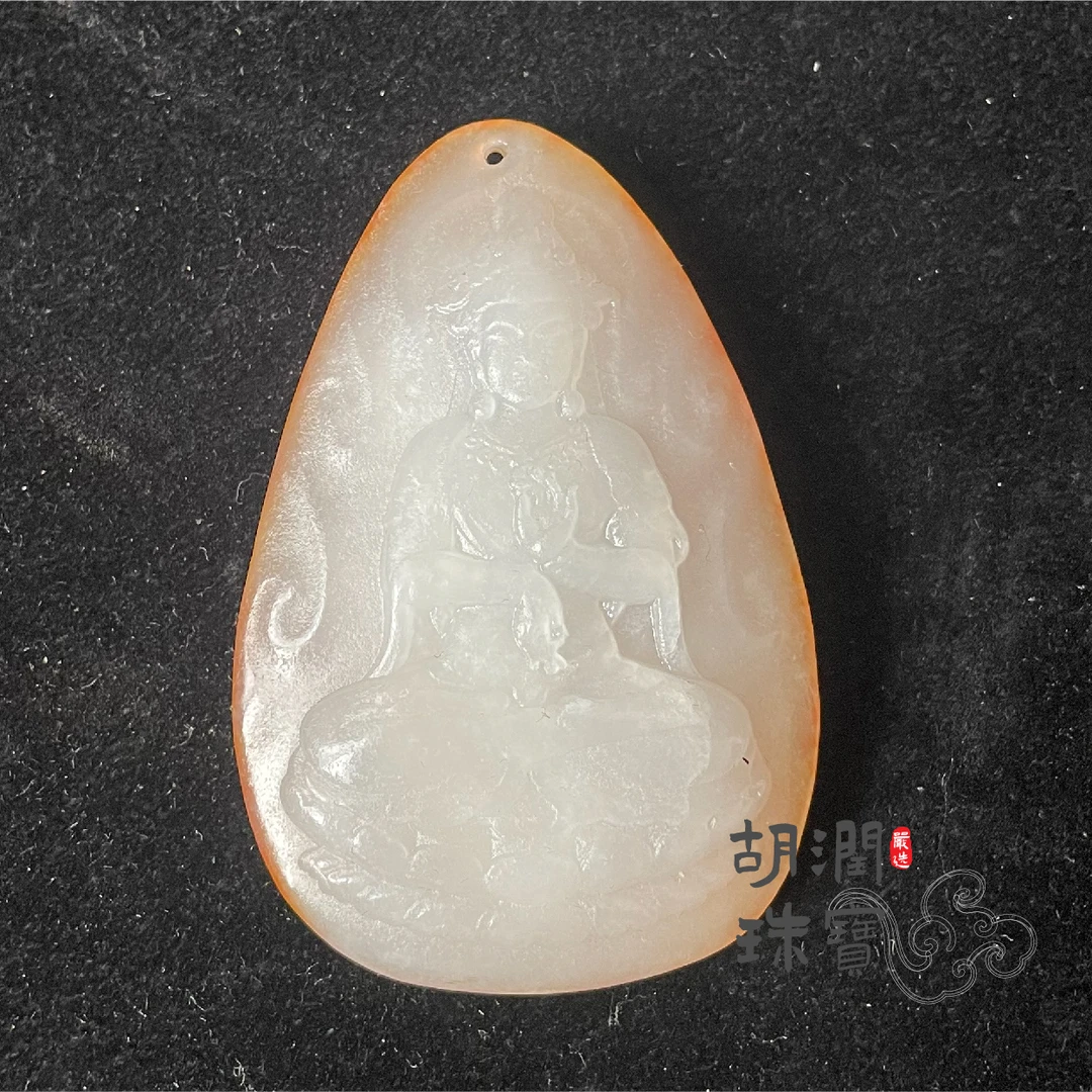 和田玉静悟观音佩49.51g