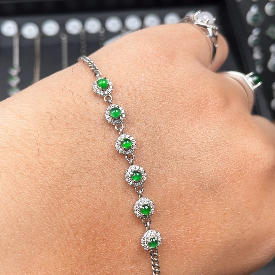 星***空翡翠银S925镶嵌颈饰