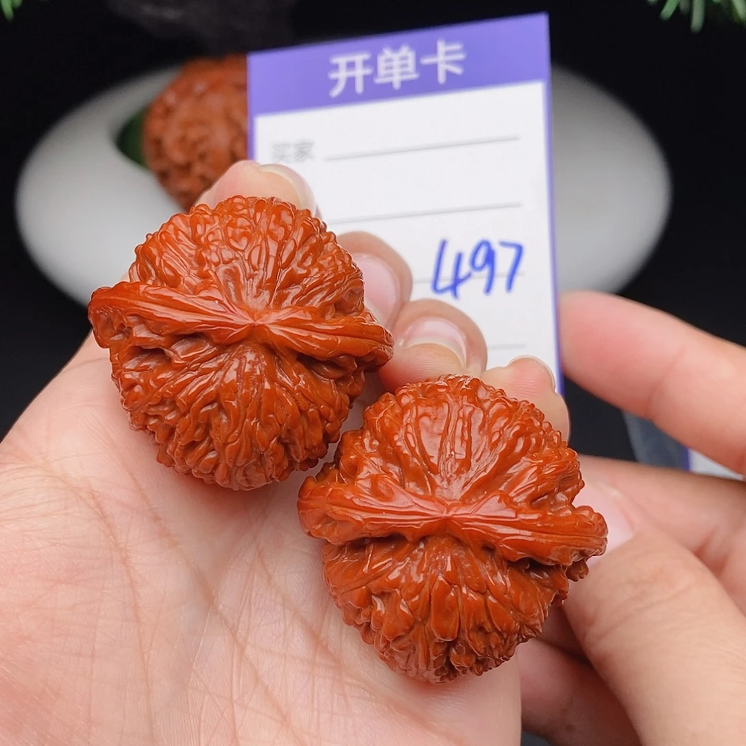 文玩核桃把件37闷白497