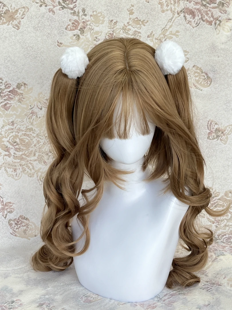 【巧克力塔塔】Lolita二次元假发女短鬓角少萝罗马卷双马尾假发套