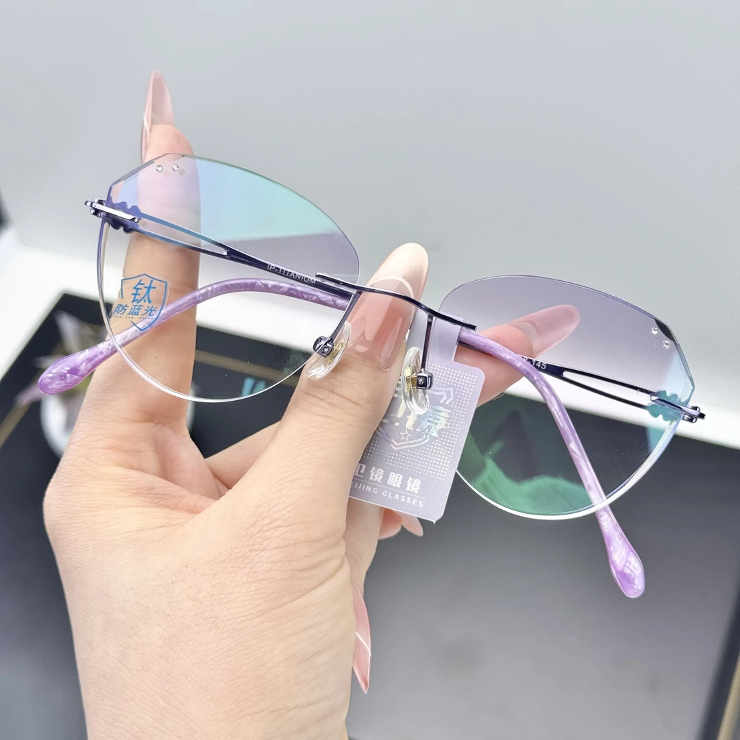 卫镜16142无框切边眼镜JC无框切边私人订制高端眼镜超轻防蓝光